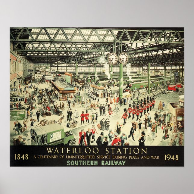 Gamla Waterloo Station Södra järnvägen Poster Ad (Framsidan)