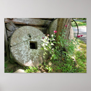 Gamla Wheel vid Elys Mill, Roaring Fork, Gatlinbur Poster