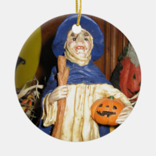 Gamla Wicked Witch Julgransprydnad Keramik