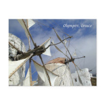 Gamla Windmills Olympos Karpathos, Grekland med te