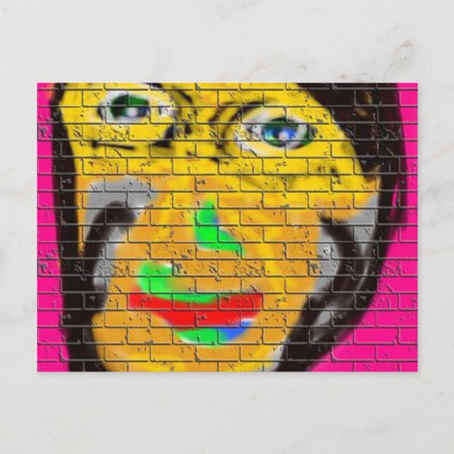 Gamla Wise Biker Ansikte, Graffiti Art Vykort (Framsida)