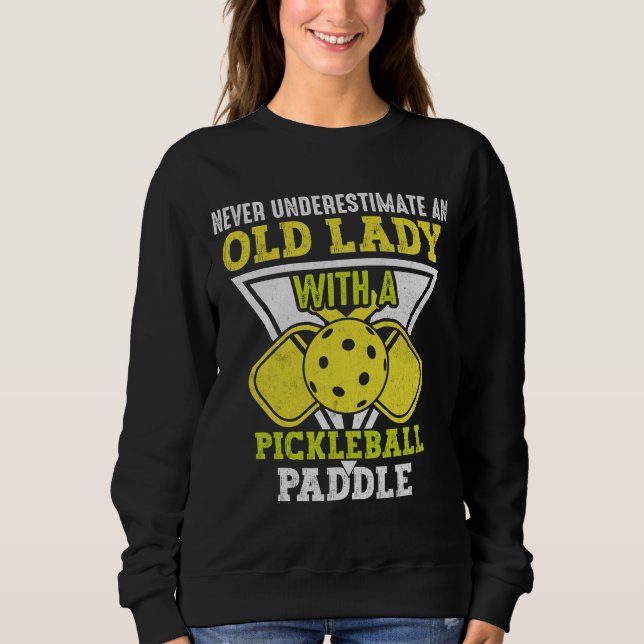Gamla Woman Kärlek Pickleball-idrotten, Lårpickleb T Shirt (Framsida)