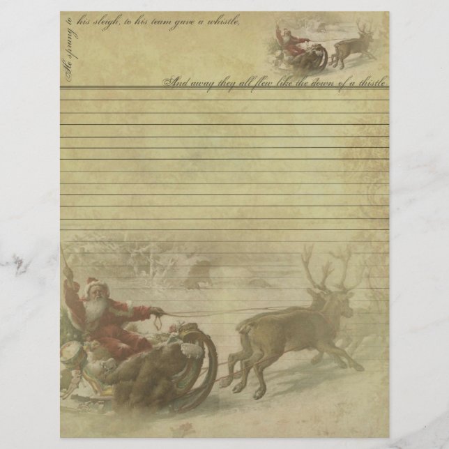 Gamla World Santa Letterhead - Brev från Santa San (Framsida)