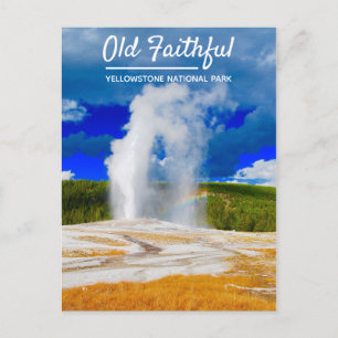 Gamle Faithful Geyser Yellowstone nationalpark Vykort