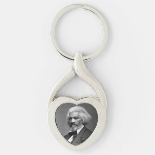 Gamle Fr3d3rick Bailey Douglas afroamerikansk hjäl Twisted Heart Silverfärgad Nyckelring
