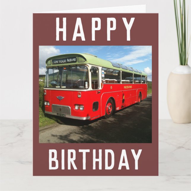 Gamle MacBraynes Buss på Isle of Bute i Skottland Kort (Framsida)