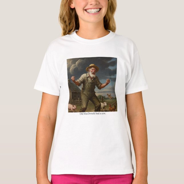 Gamle MacDonald hade en ko. T Shirt (Framsida)