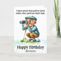*~* Gamle Man AP94-Superskojet Golf Birthday Card