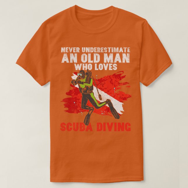 Gamle man Diver Diver Diving 3 T Shirt (Design framsida)