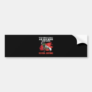 Gamle man Diver Diving Diving Bildekal