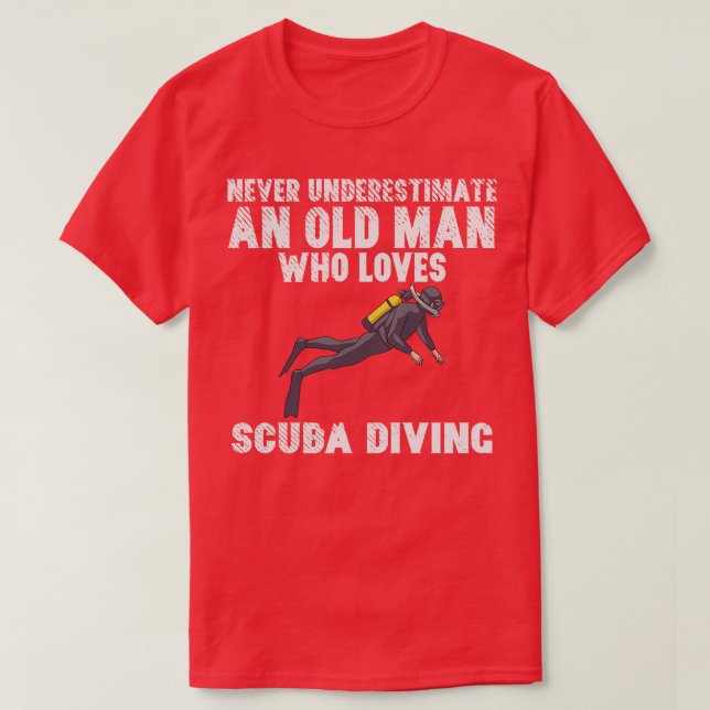Gamle man Diver Dyving 4 T Shirt (Design framsida)