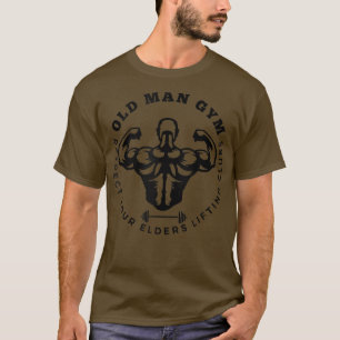 Gamle man Gym Respect Your Elders Lyiting Klubbs S T Shirt