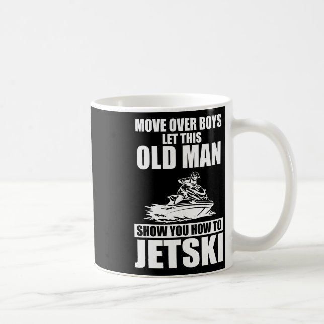 Gamle man How to Jetski Coola Funny Jet-ski Jet Sk Kaffemugg (Höger)