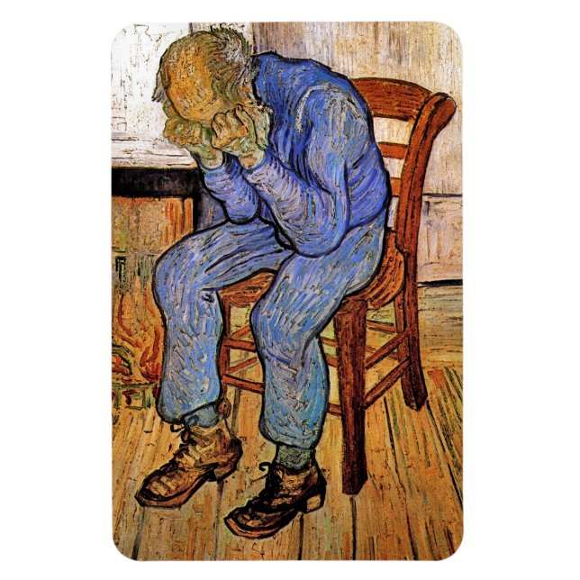 Gamle man i Sorrow av Vincent van Gogh 1890 Magnet (Vertikal)