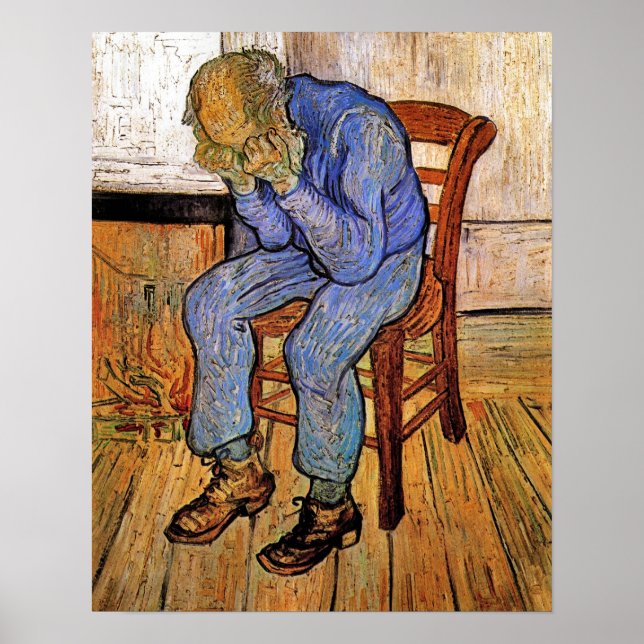 Gamle man i Sorrow av Vincent van Gogh 1890 Poster (Framsidan)