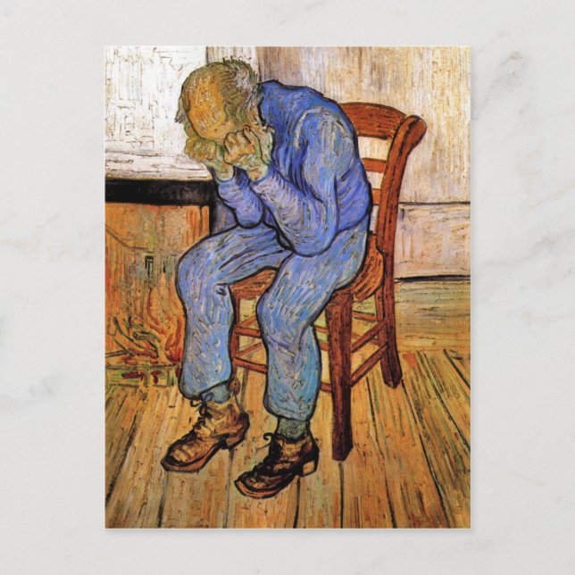 Gamle man i Sorrow av Vincent van Gogh 1890 Vykort (Framsida)