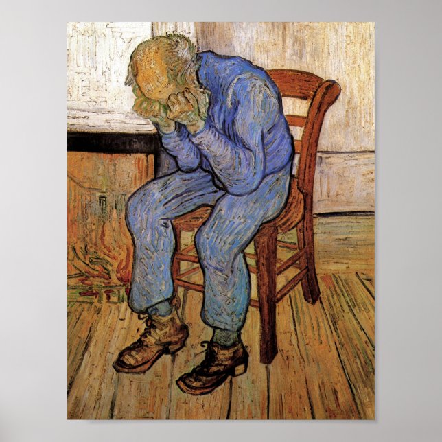 Gamle man i Sorrow Van Gogh Fine Art Poster (Framsidan)