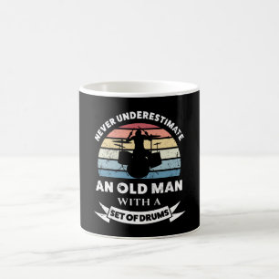 Gamle man med Drums flotta Gift Pappa Kaffemugg