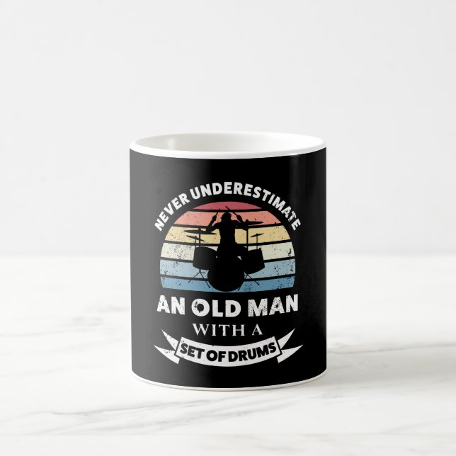 Gamle man med Drums flotta Gift Pappa Kaffemugg (Center)