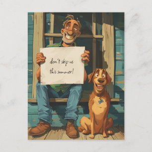 Gamle man och hans Hund Vykort