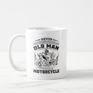 Gamle man Passion for motorcycle, Funny Kaffemugg