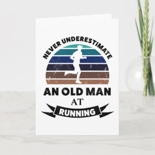 Gamle man Running Funny Springer Gift Pappa Kort