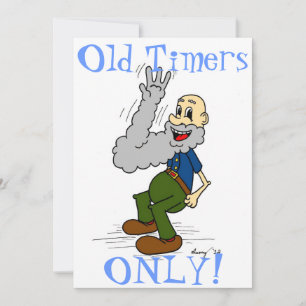 Gamle man som bara viftar "Gamla timer?" Inbjudan