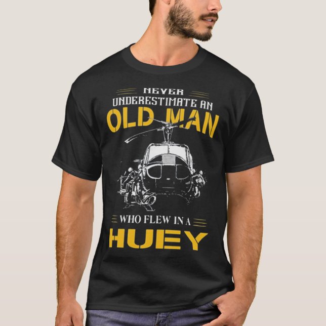 Gamle man som Flew Huey T Shirt (Framsida)