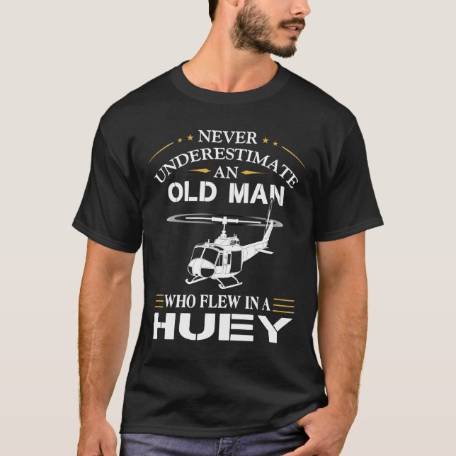 Gamle man som flydde i en Huey T Shirt (Framsida)