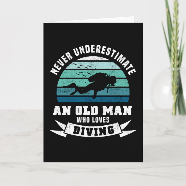 Gamle man som kärlek Diving - Diver Gift Kort (Framsida)