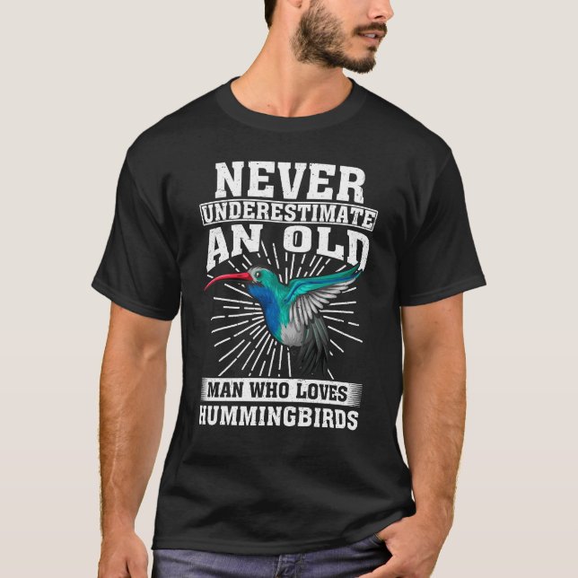 Gamle man som Kärlek Hummingbird T Shirt (Framsida)