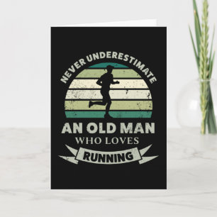 Gamle man som kärlek Running Funny Pappa Gift Kort
