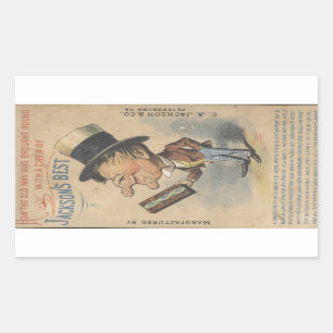 Gamle man var brokad Round Ephemera Rektangulärt Klistermärke