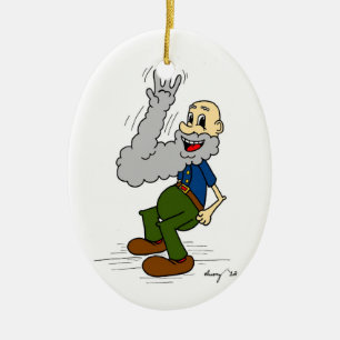 Gamle man Wave Beard Ornament