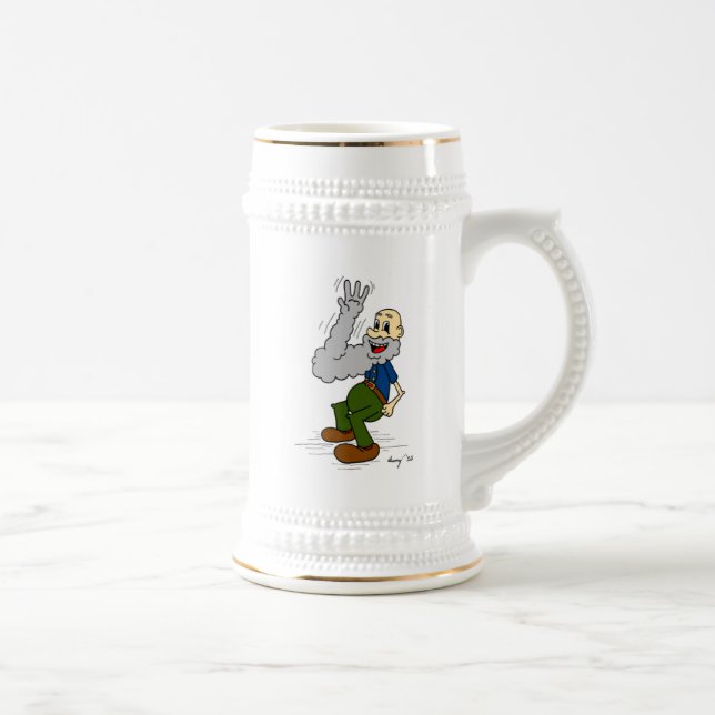Gamle man Wave Beard Stein Sejdel (Höger)