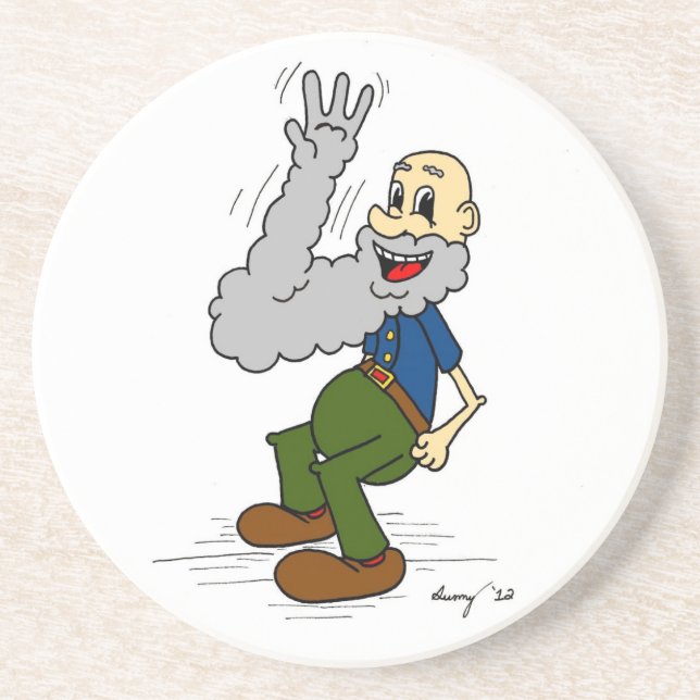 Gamle man Wave Beard Underlägg (Framsidan)