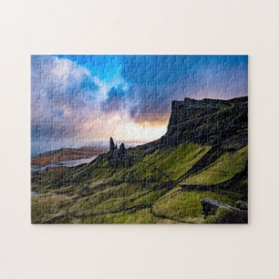 Gamle mannen på Storr Isle of Himlar Scotland Tra Pussel