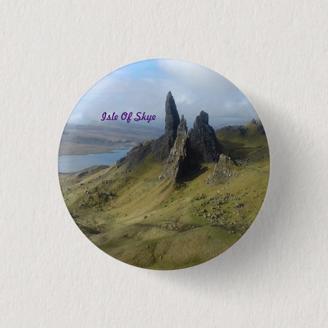 Gamle mannen på Storr Isle Of Skye Knapp (Framsida)