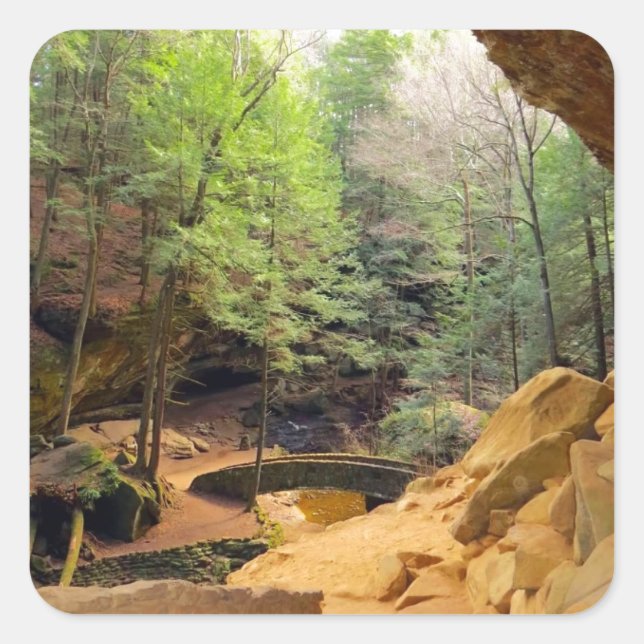 Gamle mans Cave Fyrkantigt Klistermärke (Framsida)