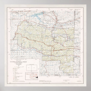 Gamle Ouachita National Forest Karta (1970) Poster