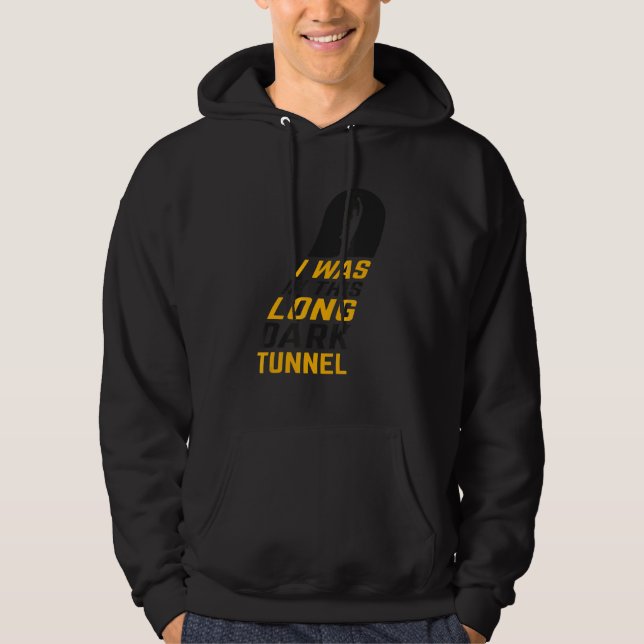 Gamle Skool Rave jag var i ett långt Mörk tunneltå Hoodie (Framsida)