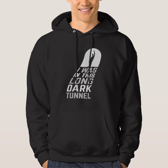 Gamle Skool Rave jag var i ett långt Mörk tunneltå Hoodie (Framsida)