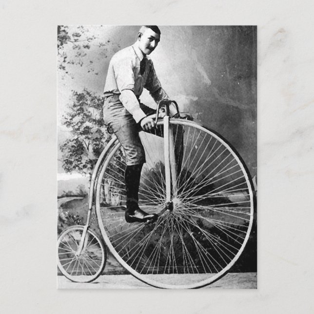 Gamle'Timey Pennyfarthing Victorian Bicycle Vykort (Framsida)