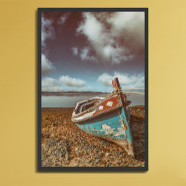 Gammal Aiola. Portugisisk traditionell båt på en s Poster