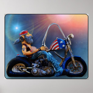 Gammal amerikanbiker poster