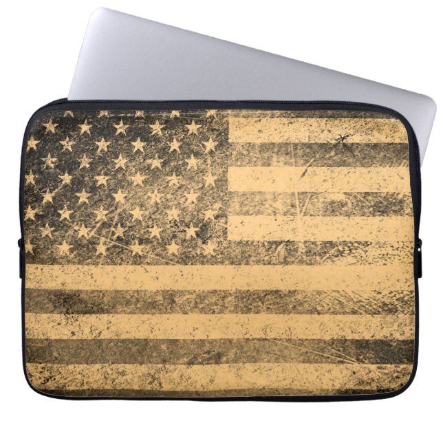 Gammal amerikanska flagganGrunge Laptop Fodral (Framsidan)