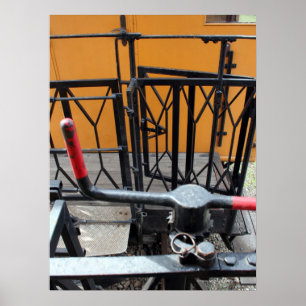 Gammal ånga Tåg Le Mastrou Wagon Crank Poster