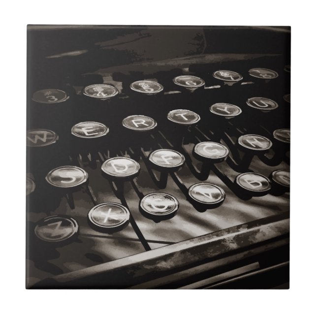 Gammal Anque Type Nycklar Black White Kakelplatta (Framsidan)