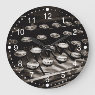 Gammal Anque Type Nycklar Black White Stor Klocka