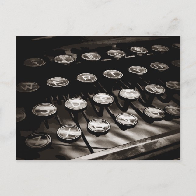 Gammal Anque Type Nycklar Black White Vykort (Framsida)